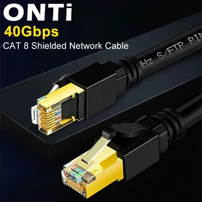 ONTi CAT8 Ethernet-Kabel 40 Gbit/s 2000 MHz S/FTP Cat 8 RJ45 Netzwerk Lan Patchkabel für Router PC Ps4 TV Laptop RJ45-Kabel