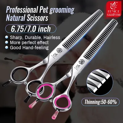 Fenice Japan 440C Edelstahl 6,75/7 Zoll Haustier Hundepflegeschere Effilierschere für Hunde Image