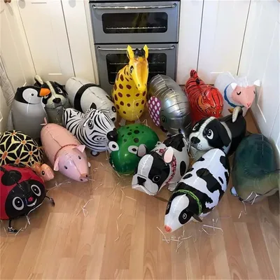 Mischungen zu Fuß, Tier-HELIUM-Luftballons, niedliche Katze, Hund, Panda, Dinosaurier, Tiger, Image