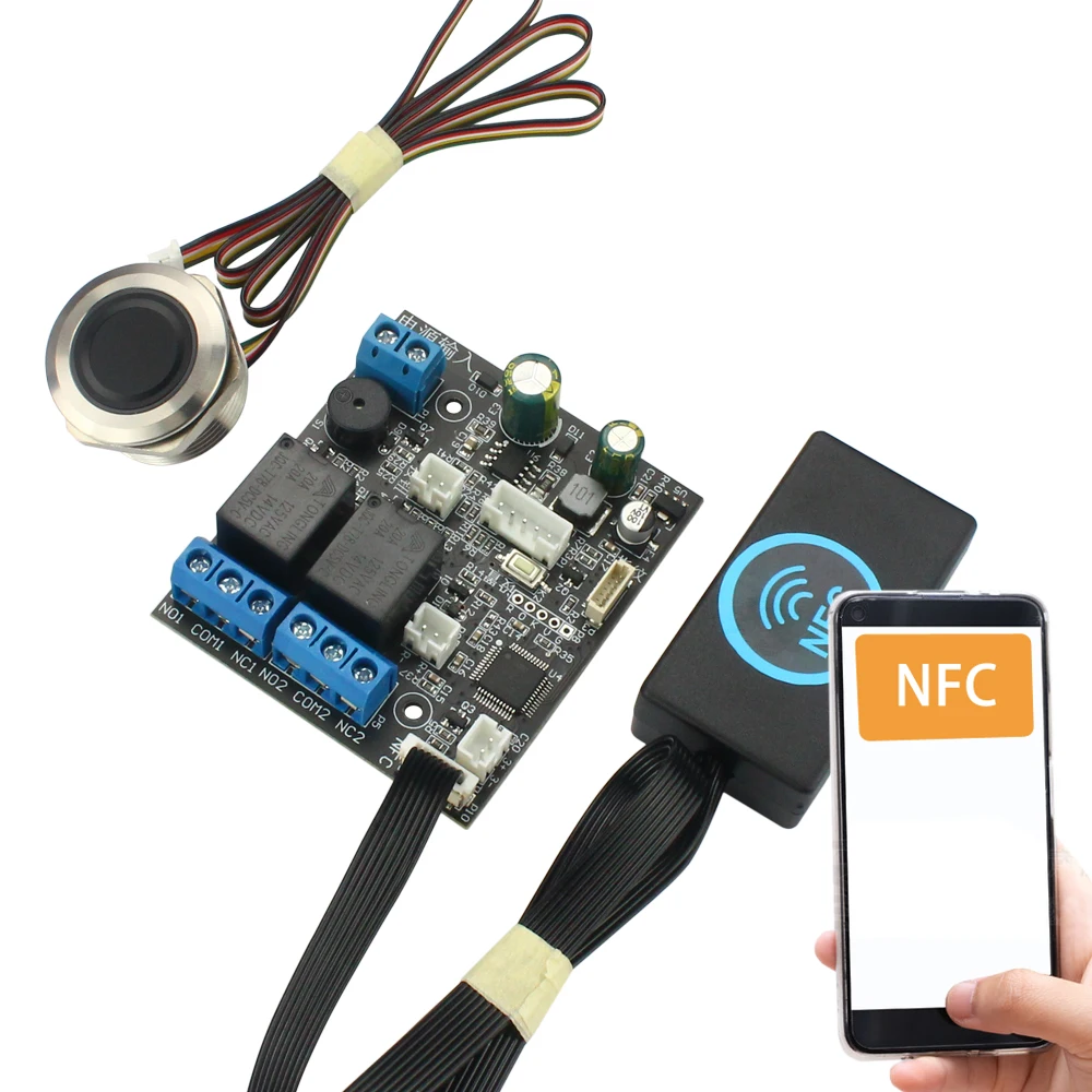 Handy NFC fingerprint relais elektrische steuerung sperren panel IC 13,56 mhz dual channel relais modul auto tür änderung Image