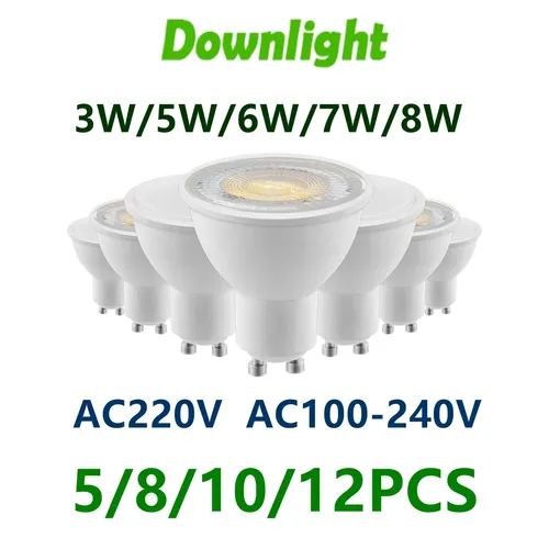 5-12PCS LED spot licht GU10 AC220V AC120V led-energiesparlampe 3W 5W 6W 7W 8W können Sie ersetzen