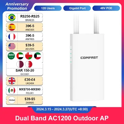 Comfast AC1200 Outdoor Access Point High Power 2 4G 5GHz Gigabit Router/AP/ Repeater Long Range WiFi