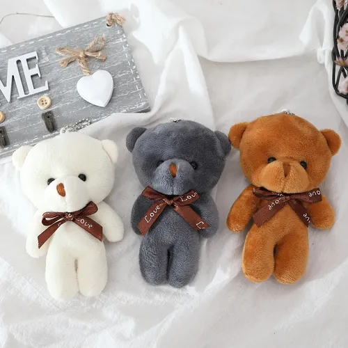 10 teile/los niedlichen Mini Teddybär Plüsch tier Puppe Anhänger weich gefüllt Teddybär Schlüssel
