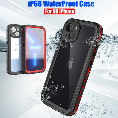 IP68 Wasserdicht für IPhone 16 15 14 13 12 11 Pro Max XS XR 7 8 Hülle RedPepper Clear Cover Tauchen Unterwasser Schwimmen Outdoor Sport