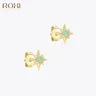 ROXI Kleine Sterne Bunte Opal Stud Ohrringe für Frauen pendientes plata 925 Silber Koreanische