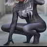 Frau Mädchen Halloween schwarz Raimi Spiderman Cosplay Kostüm Gift Symbiote Anzug Zentai Bodysuit