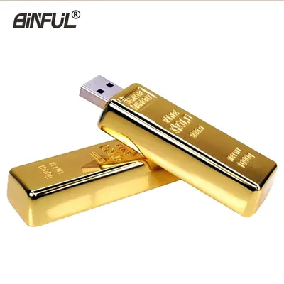 Goldene usb flash drive Metall pen drive 4GB 8GB 16GB 32GB 64GB Gold Bar USB 2,0 Flash memory stick Image