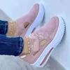 Plattform Turnschuhe Frauen 2022 Sommer Neue Atmungsaktive Mesh 2 Keil Casual Sport Schuhe Größe 43