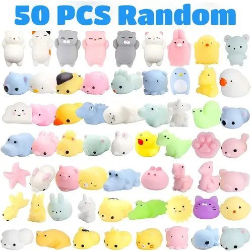 50-5PCS Kawaii Squishies Mochi Anima Squishy Spielzeug Für Kinder Anti-Stress-Ball Squeeze Party
