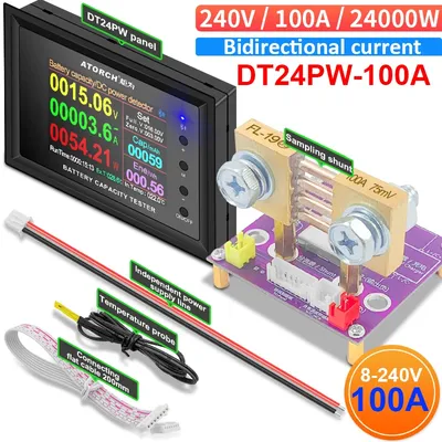 DT24PW 8 ~ 240V 100A Amp meter DC Power Voltmeter Amperemeter Batterie Kapazität Tester spannung