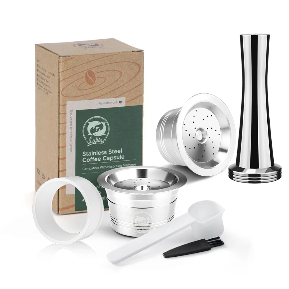 Für Three Heart Cafissimo K Gebühr Caffitaly Tchibo nachfüllbare Kaffeepads wiederverwendbare Crema-Kapsel-Edelstahl-Metallfilter Image
