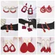 Neue Wein Rot Geometrische Hängen Ohrringe für Frauen Metall Anhänger Baumeln Ohrringe Rot Farbe