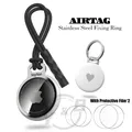 Neue Für Apple AirTag Tracker Halter Edelstahl Metall Ring Schutzhülle Mit Anti-Verloren