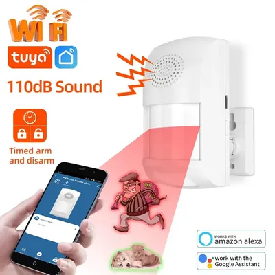 Tuya WiFi Infrarot PIR Motion Sensor Sicherheit Schutz Anwesenheit Sensor Detector Einbrecher Sound Alarm Smart Leben Arbeiten mit Alexa