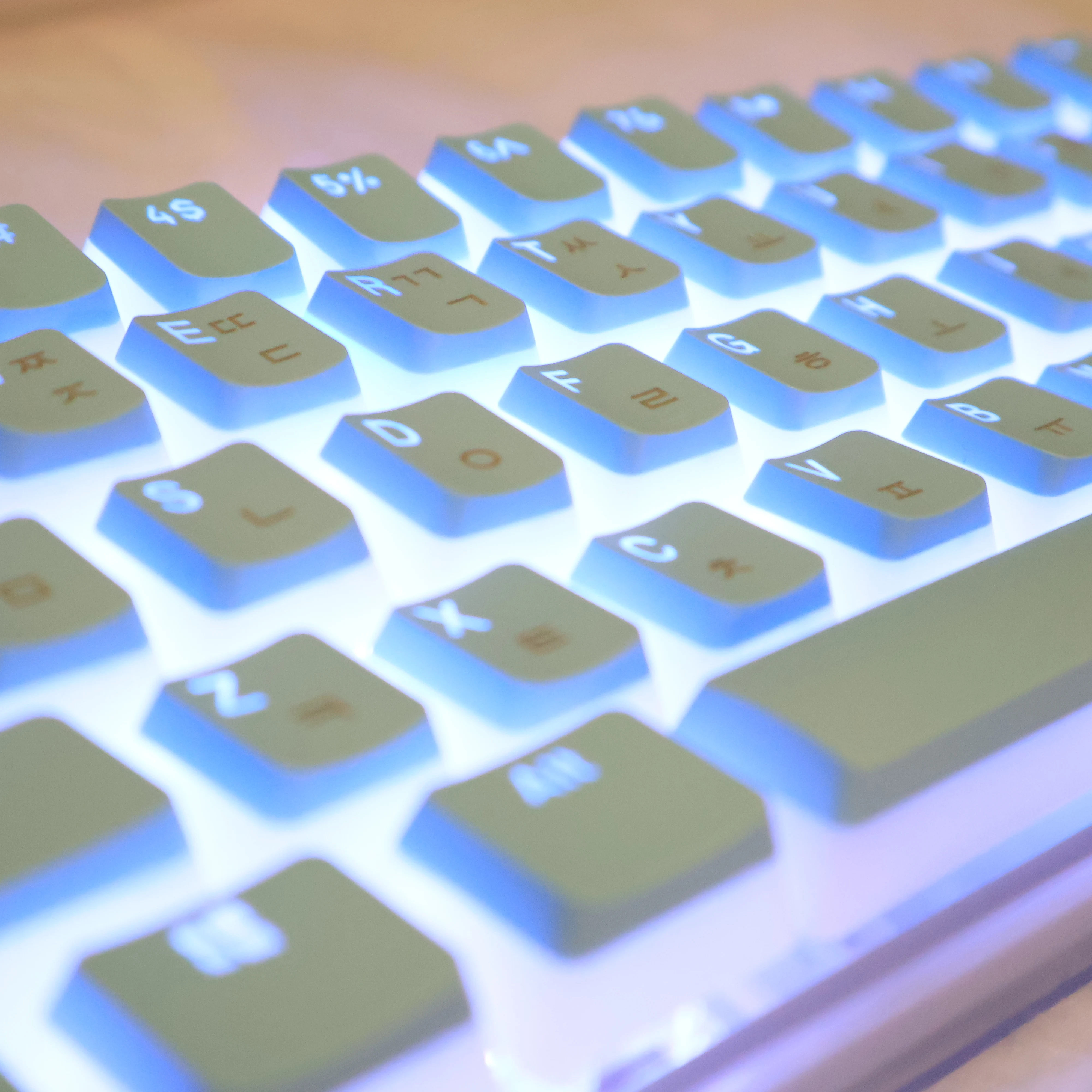 Hangul Tastenkappe, koreanisches Layout, Tastenkappe, Pudding-Tastenkappen-Set, PBT-OEM-Profil für Gaming, mechanische Tastatur für Cherry MX Switch Image