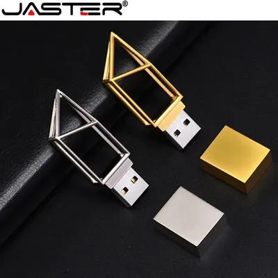 JASTER USB-Flash-Laufwerk 2.0 Mini-Metallausschnitt Silber Gold 4 GB 8 GB 16 GB 32 GB Image
