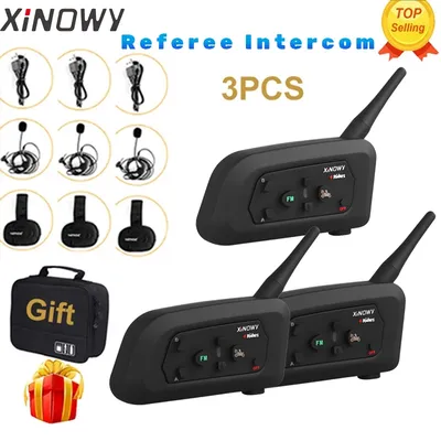 Xinowy 3 Benutzer v4c Fußball Schiedsrichter Intercom Headset 1200m Voll duplex Bluetooth Fußball konferenz Mehrzweck Inter phone