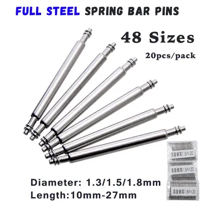 20 stücke 10mm bis 27mm Volle Edelstahl Frühling Bar Release Frühling pins Uhr Band Strap Ersatz