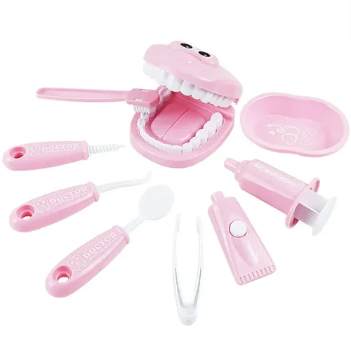 9Pcs Zahnarzt Spielzeug Pretend Zahnarzt Überprüfen Zahn Modell Set Pädagogisches Rolle-Spielen