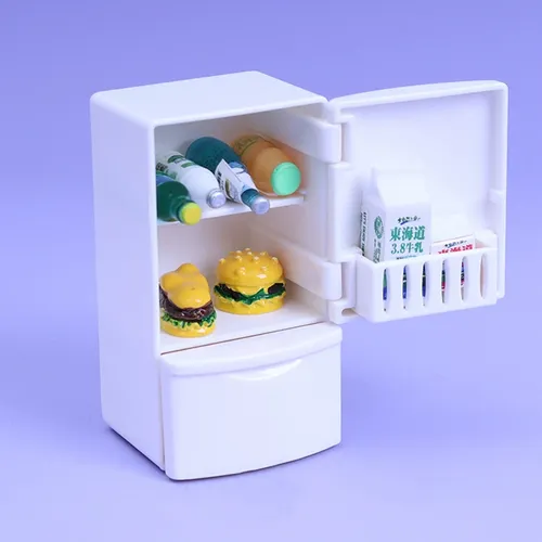 1:12 puppenhaus Miniatur Küche Weiß Kühlschrank Kühlschrank Mit Gefrierfach Für Puppen Schlafzimmer