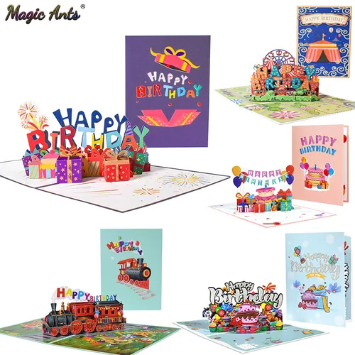 Glücklich Geburtstag Karte für Mädchen Kinder Frau Mann 3d Geburtstag Kuchen Pop-Up Grußkarten
