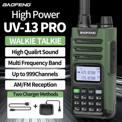 Baofeng UV-13 pro v1 v2 walkie talkie high power multi band typ-c ladegerät dtmf am fm 999ch long range UV-5R ham two way radio