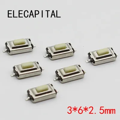50 teile/los SMT 3x 6x 2 5 MM 2PIN Tactile Tact Push Button Micro Schalter G73 Selbst-reset