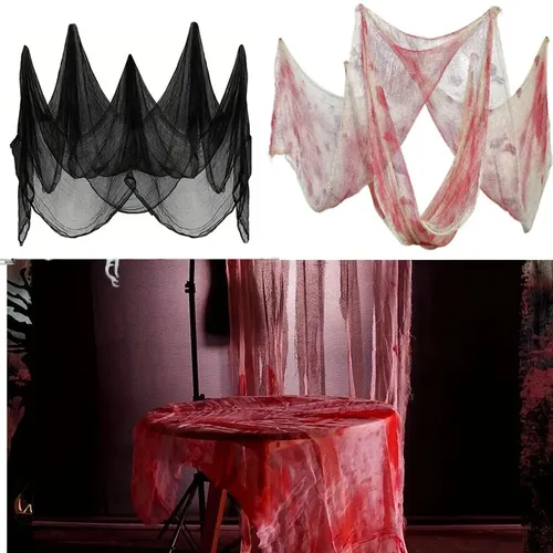 Gruseliges Tuch für Halloween-Dekoration gruselige Party-Szene Requisite Horror Haus Fenster Tisch