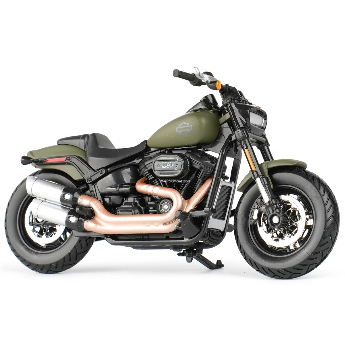 Maisto 1:18 Harley-Davidson 2022 Fat Bob 114 Druckgussfahrzeuge, Sammlerstücke, Hobbys, Motorradmodell, Spielzeug