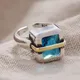 Neue Ankunft Trendy Blau Kristall Retro Thai Silber Damen Finger Ring Für Frauen Hand Schmuck