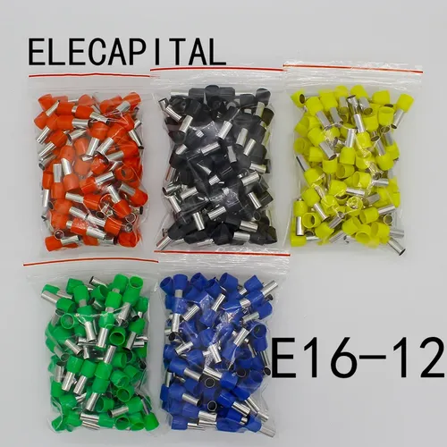 E16-12 Rohr isolierende Isolierte terminals 16MM2 Kabel Draht Stecker Isolierende Crimp Terminal