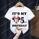 Mickey Minnie Kinder T-Shirt Disney Geburtstag Anzahl 1-9 Junge Mädchen Kleidung Kid Kawaii Anime
