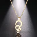 DOTIFI Edelstahl Halskette Für Frauen Mann Kreis und kreis Gold Farbe Anhänger Halskette Engagement