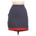 Ann Taylor Casual Skirt: Blue Stripes Bottoms - Women's Size 8