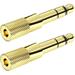2-Pack 6.35mm (1/4) Male to 3.5mm (1/8) Female Headphone Adapter Gold Plated Stereo Jack Adapter Mono Plug for Speaker Headphone Guitar Digital Piano Amp