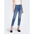 Skinny-fit-Jeans ONLY "ONLEMILY STRETCH HW ST AK DNM CRO571NOOS", Damen, Gr. 27, Länge 32, blau (medium blau denim), Denim/Jeans, Obermaterial: 98% Baumwolle, 2% Elasthan, modisch, skinny fit, Jeans