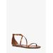 Michael Kors Polly Crocodile Embossed Leather Sandal Brown 9