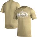 Men's adidas Gold Georgia Tech Yellow Jackets Football Practice AEROREADY Pregame T-Shirt