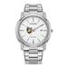 Men's Citizen Watch Silver Army Black Knights Eco-Drive White Dial Stainless Steel