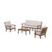 POLYWOOD® Oxford 4-Piece Deep Seating Set w/ Sofa Metal in Brown | 35.5 H x 76.06 W x 31.66 D in | Outdoor Furniture | Wayfair PWS2140-2-TE145999