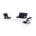 POLYWOOD® Prairie 4-Piece Deep Seating Set w/ Loveseat Metal in White/Blue | Outdoor Furniture | Wayfair PWS2144-2-WH164488