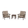 POLYWOOD® Oxford 3 Piece Seating Group w/ Cushions Plastic | Outdoor Furniture | Wayfair PWS2138-2-MA146010