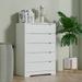 Ebern Designs Nyeka 5 - Drawer Dresser Wood in White | 39.5 H x 27.2 W x 15.4 D in | Wayfair 7A983753CDDD40F59478CC7E271F840E