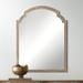 Greta Faux Wood Finish 30" x 39 1/2" Arch Top Wall Mirror