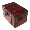 Coffre au trésor rétro avec serrure boîte de rangement en bois Vintage bijoux de Style Antique