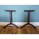 Industrial cast iron dining table wishbone legs, Rust lacquer finish