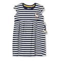 sigikid Mädchen Kleid aus Bio-Baumwolle für Mini Größen 98 bis 128 Kinderkleid, blau-weiß gestreift, 128 cm