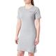 Champion Damen Legacy American Classics Soft Cotton 1x1 Rib Small Logo Slim Kleid, Light Melange Grey, X