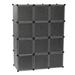 Cube Storage Cube Closet Organizer Storage Shelves Cubes Organizer DIY Closet Cabinet with Doors, Black