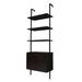 Industrial Bookshelf with Wood Drawers and Matte Steel Frame - Brown - Brown